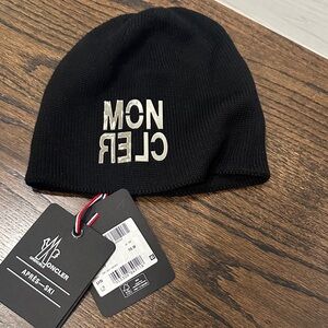Moncler Black Knit Beanie
